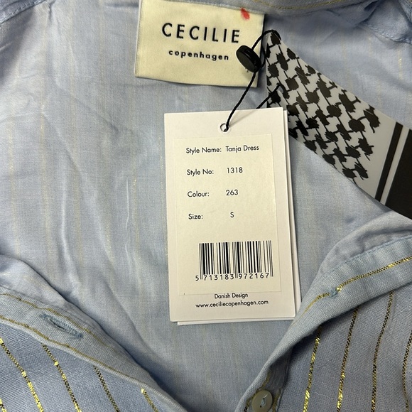 Cecile Copenhagen Shimmer Long Sleeve Lightweight Maxi Dress NWT Size Small - Picture 3 of 8